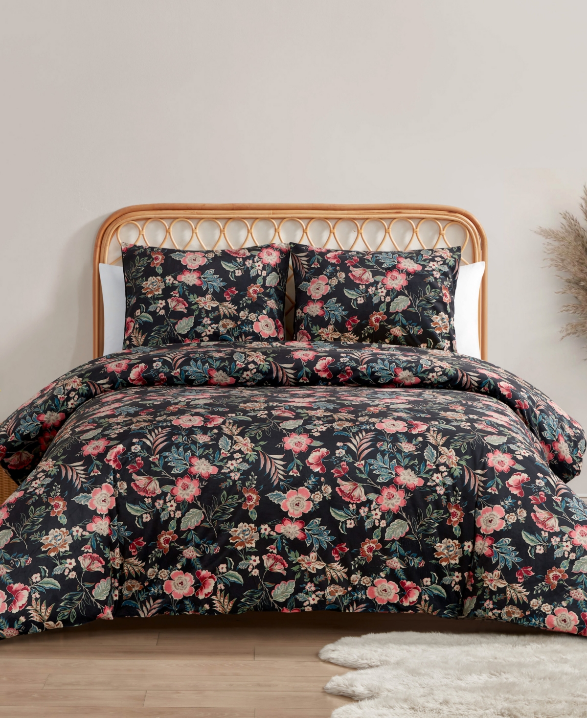 Jessica Simpson Arcadian Blooms 2-pc. Comforter Set, Twin/twin Xl In Black