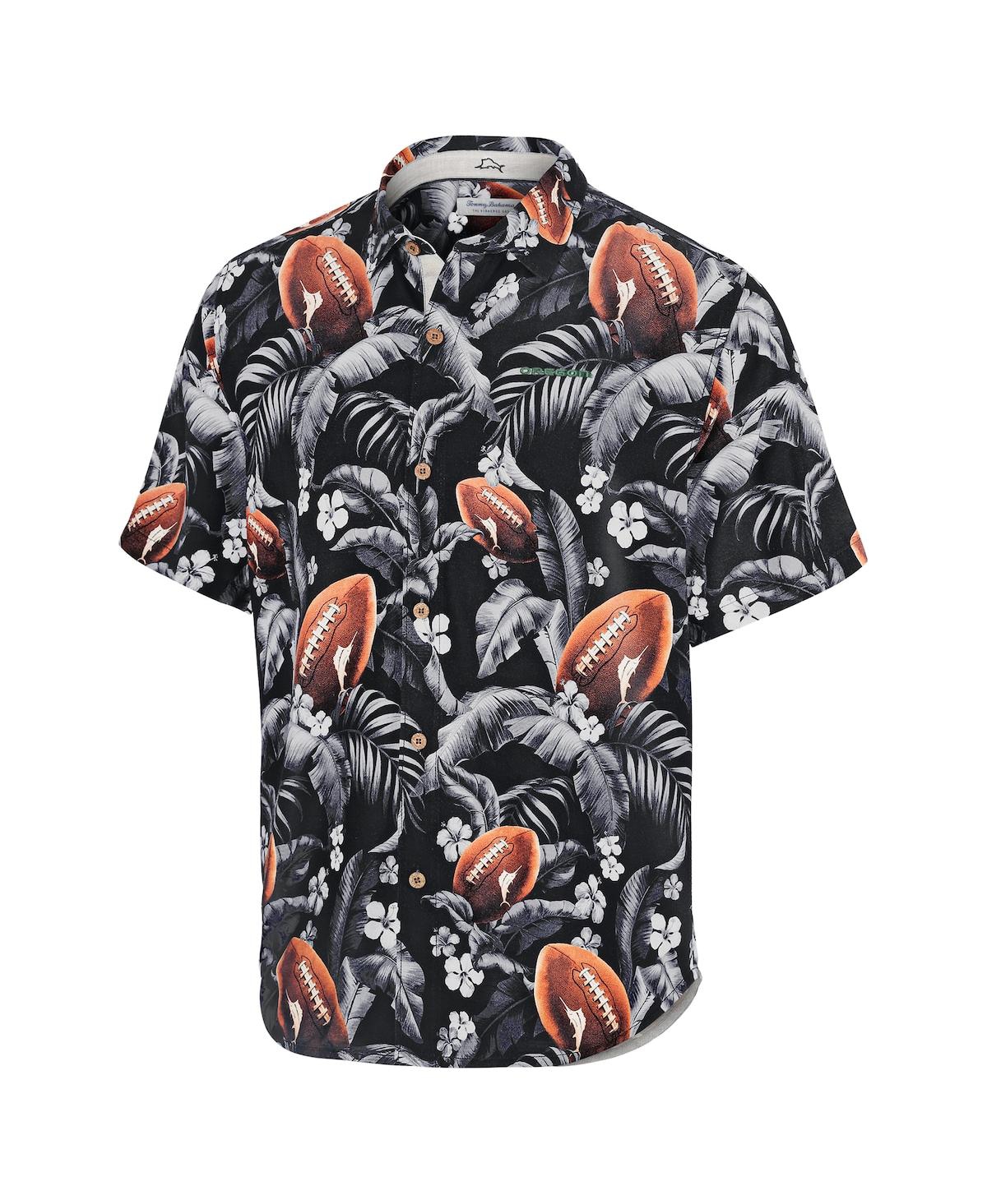 Tommy Bahama Men's Black Oregon Ducks Veracruz Cay First Down Blooms Button-up Shirt In Black