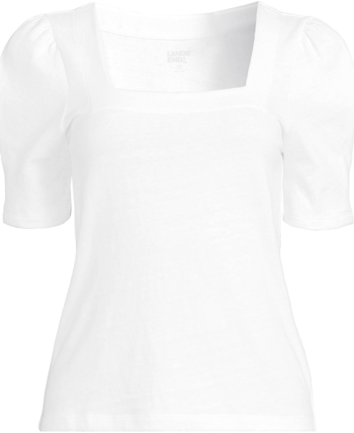 Lands' End Women's Puff Sleeve Mariner Square Neck Top