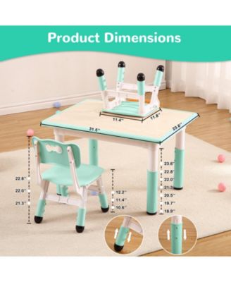 5-Pc HDPE Adjustable Graffiti Desktop Kids Activity Table Set