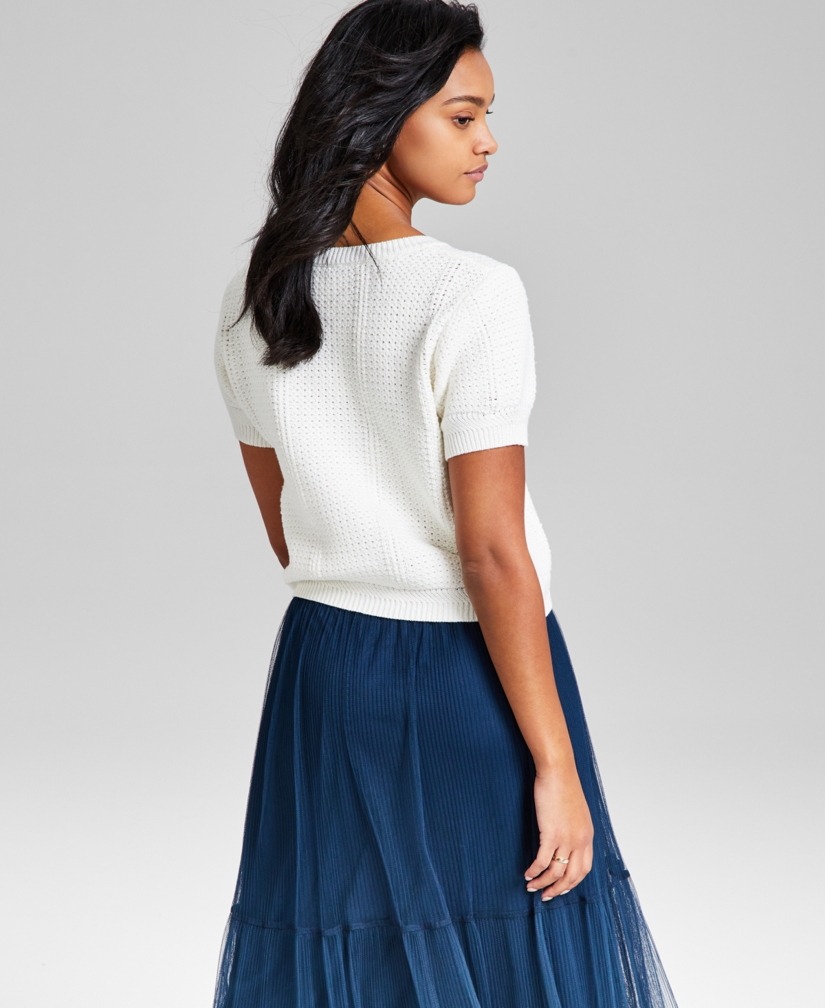 And Now This Women's Textured Button-front Cardigan, Exclusively At Macy's In Calla Lily