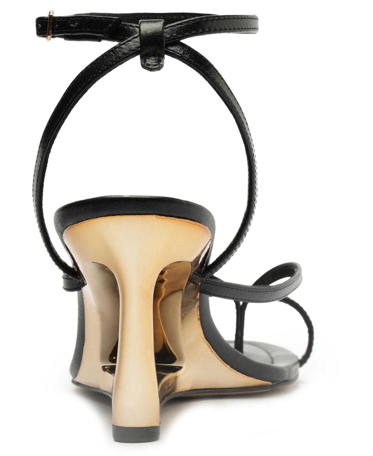 Arezzo Women's Frankie High Geometric Round Toe Wedge Sandals In Black