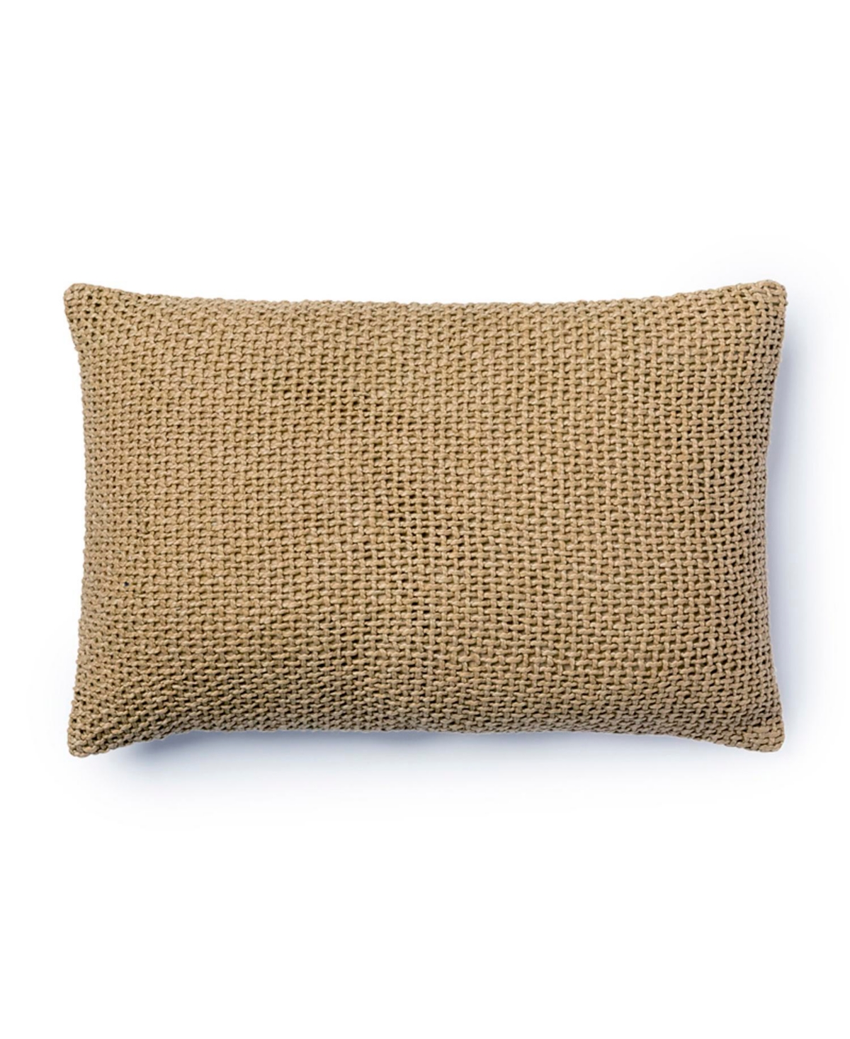 Ihi Home Madera Cross Weave Pillow, Ivory, 14