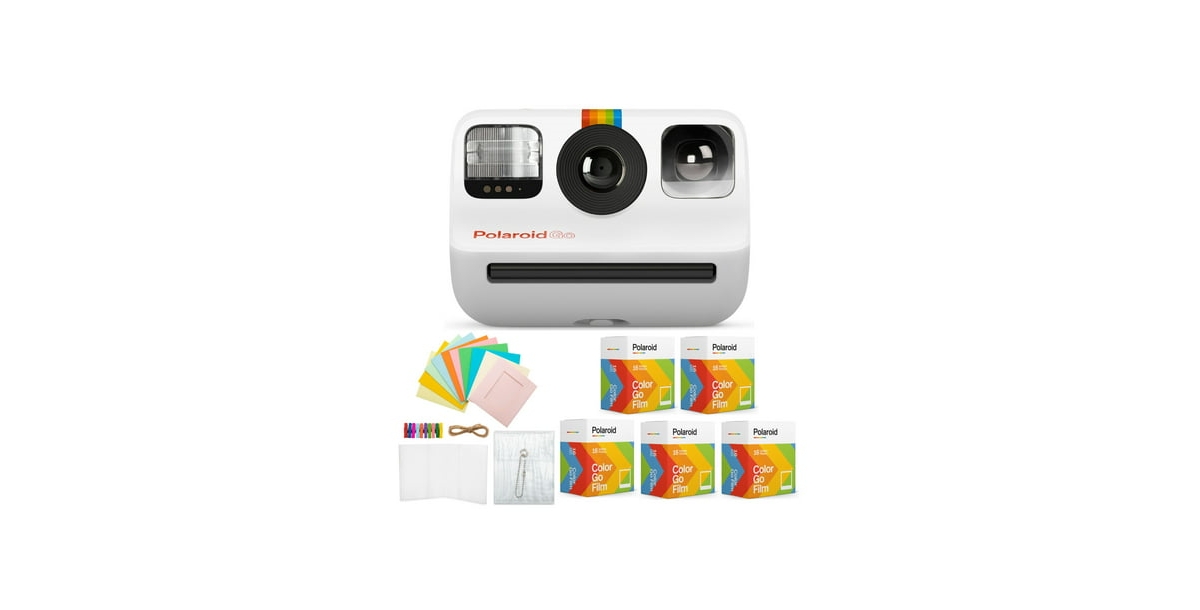 Polaroid Go Camera with Five Go Color Film Packs and Accessory Bundle