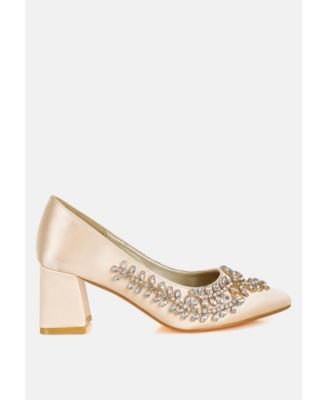 Abatina Satin Diamante Embellished Pumps
