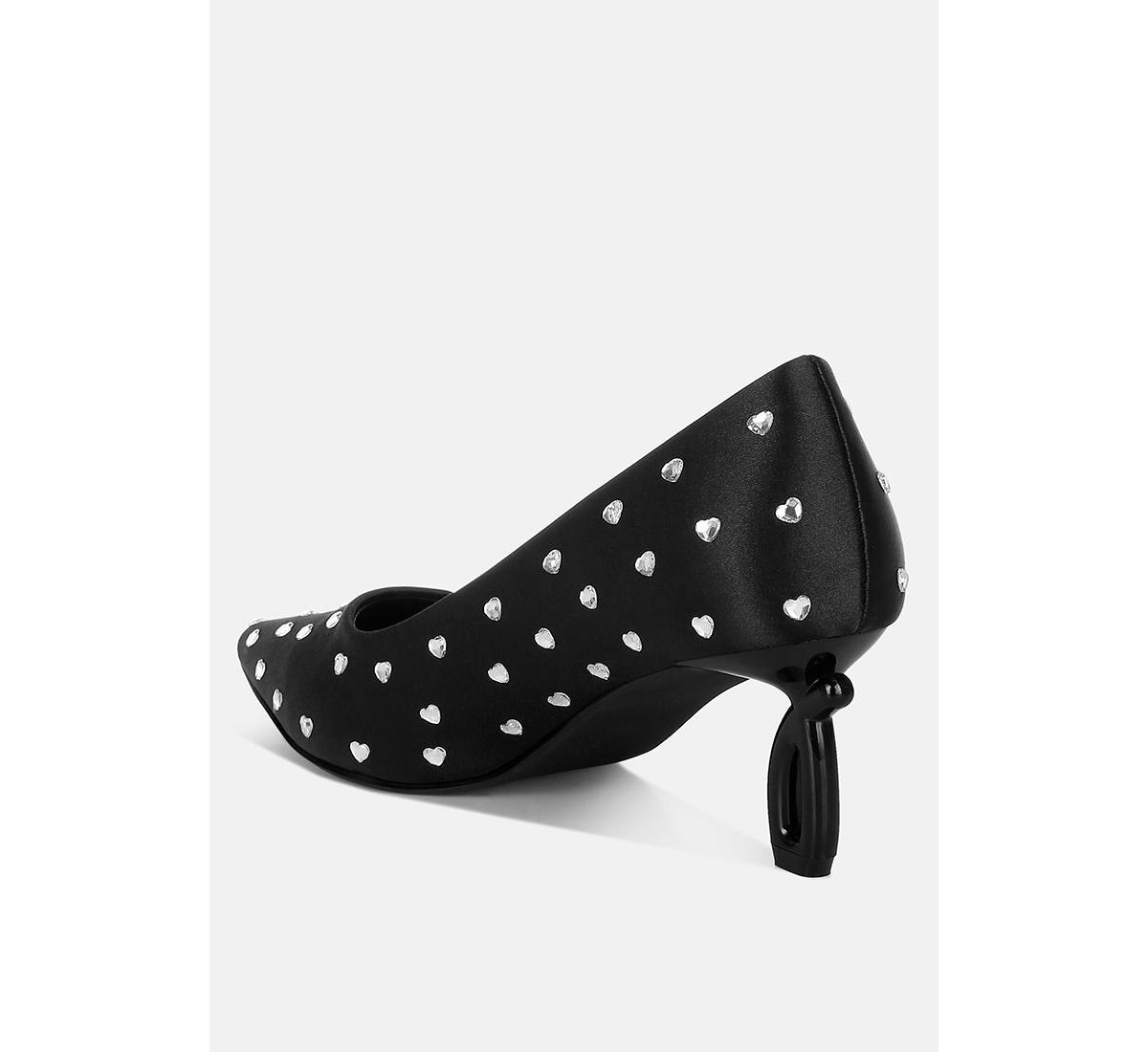 London Rag Madhara Heart-Shaped Rhinestones Pumps