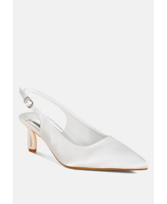 Womens Vinca Satin Pointed Toe Slingbacks