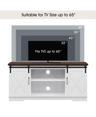 Farmhouse TV Stand for 65 Inch TV, Entertainment Center with Storage and Sliding Barn Doors, Modern Media TV Console TV Stands for Living Room Bedroom