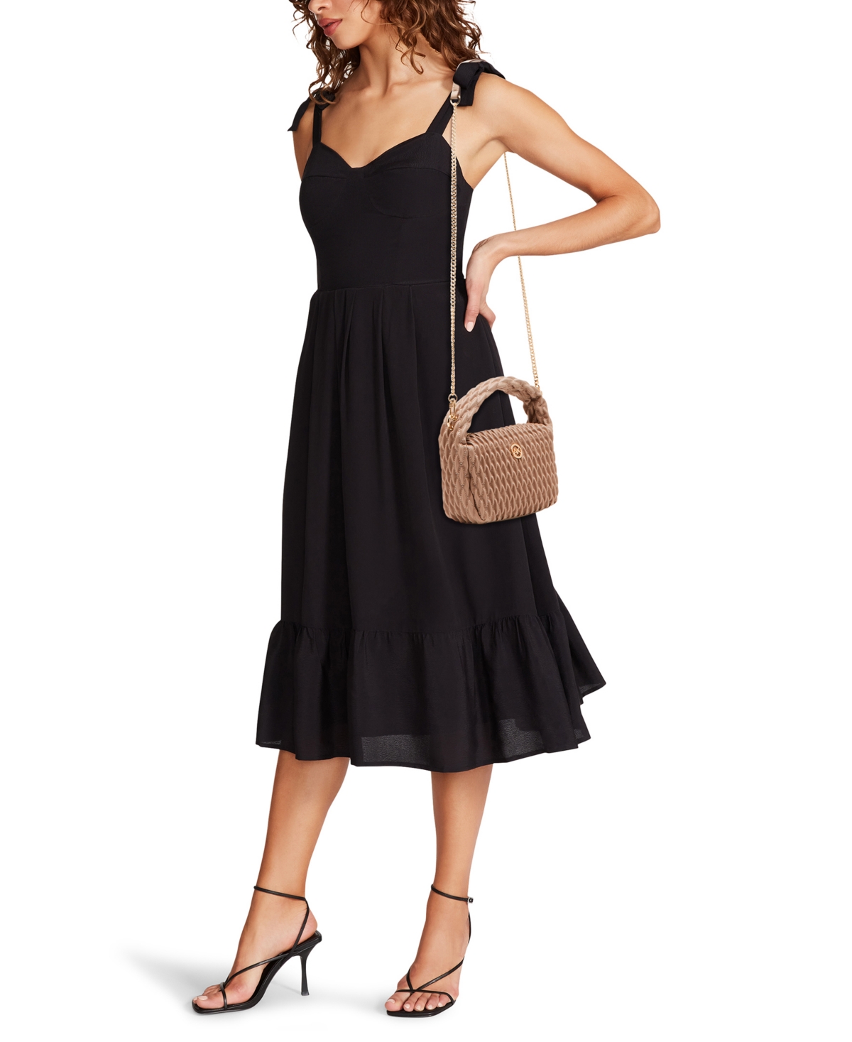 Anne Klein Rounded Ruched Small Crossbody Bag In Brown