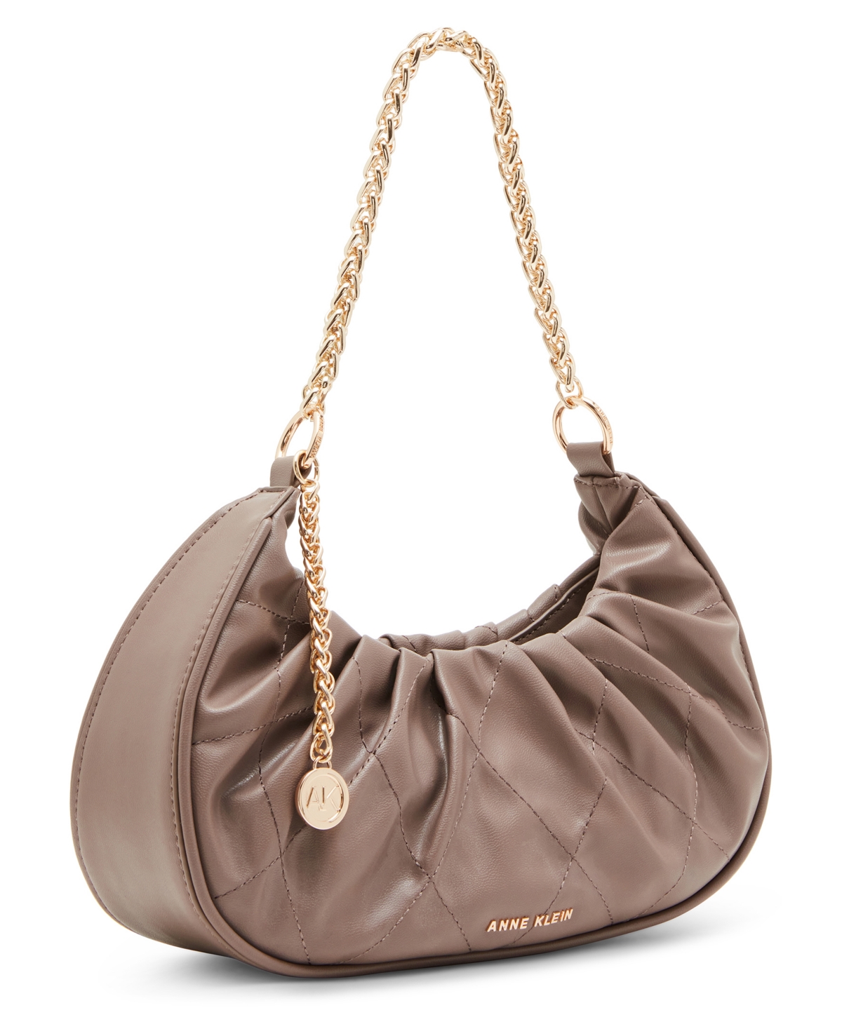 Anne Klein Stitched Quilted Crescent Small Shoulder Bag