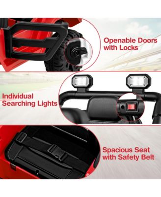 12V Kids Ride on Truck Car w/Remote Control Threaded Wheels 3 Speeds LED Lights