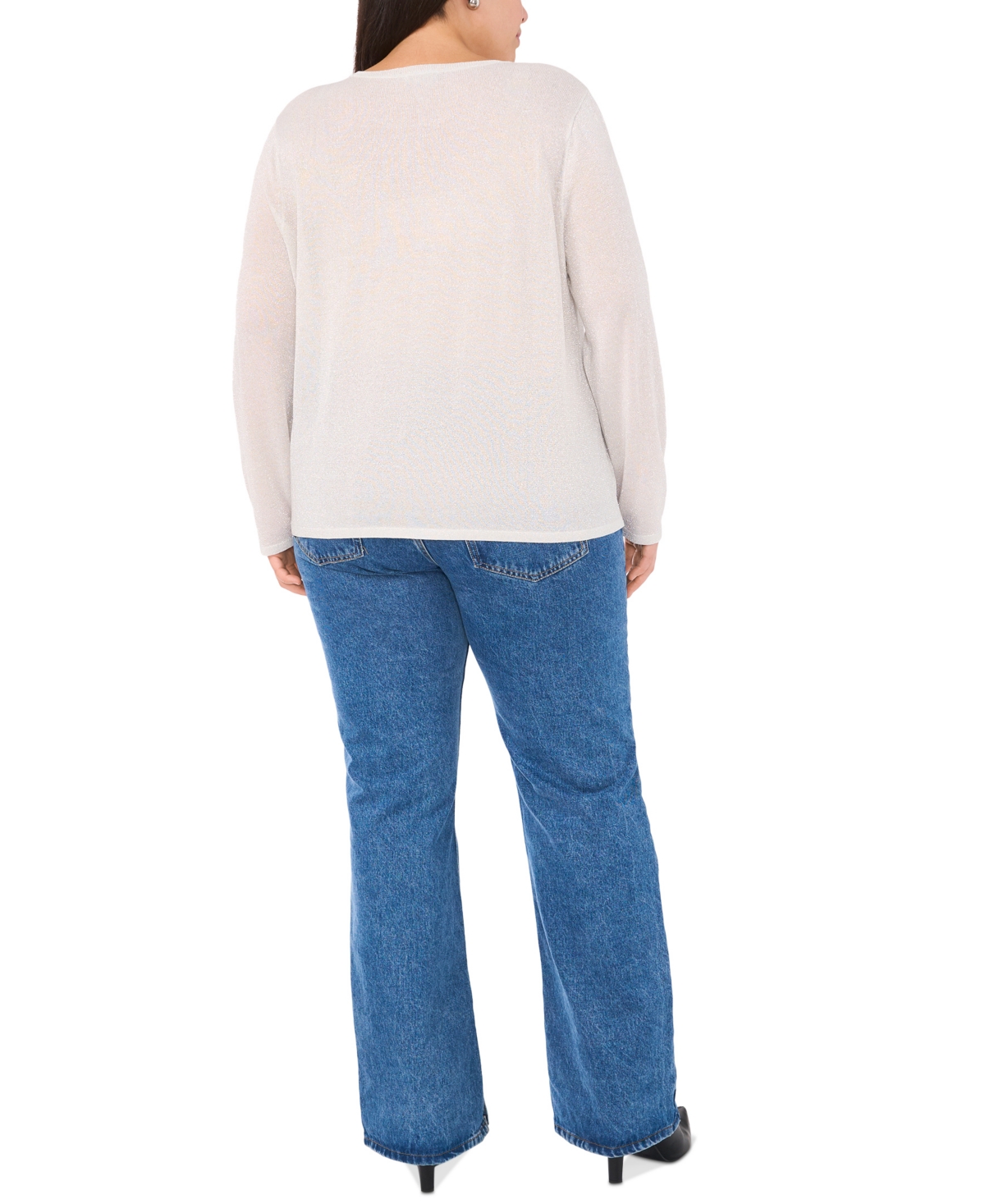 VINCE CAMUTO PLUS SIZE CREWNECK LONG-SLEEVE SWEATER, EXCLUSIVELY AT MACY'S 
