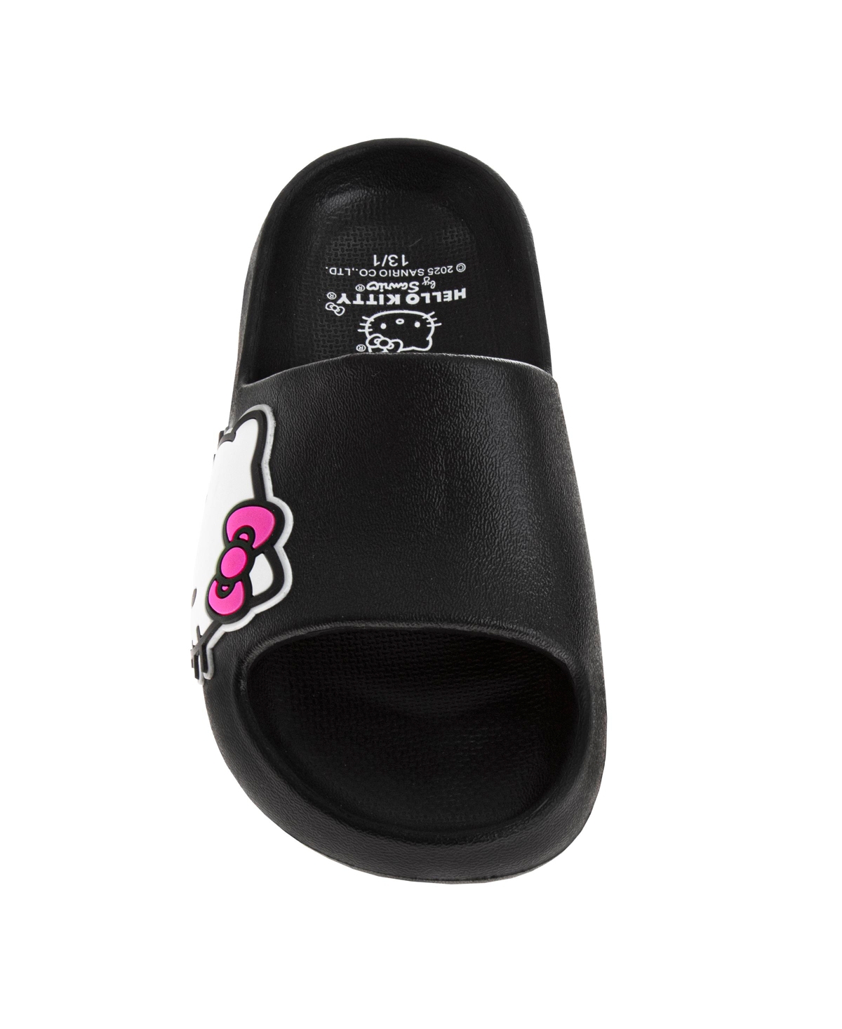 Hello Kitty Little And Big Girls Slip-on Waterproof Slides In Black