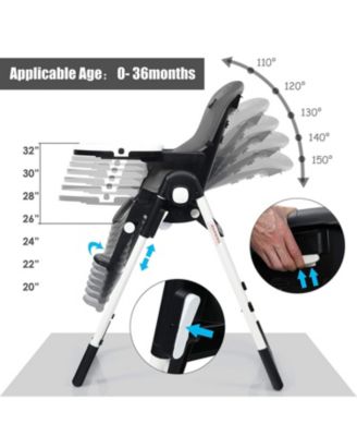 4-in-1 High Chair–Booster Seat with Adjustable Height and Recline