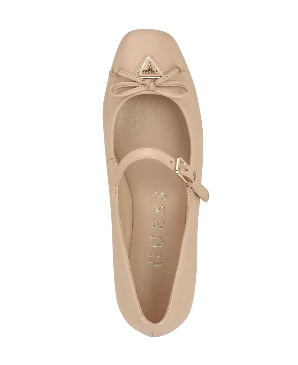 Guess Women's Kayra Mary Jane Ballet Flats In Light Natural Leather