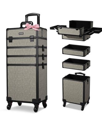 3-Piece Makeup Train Cases Cosmetic Organizer Kit