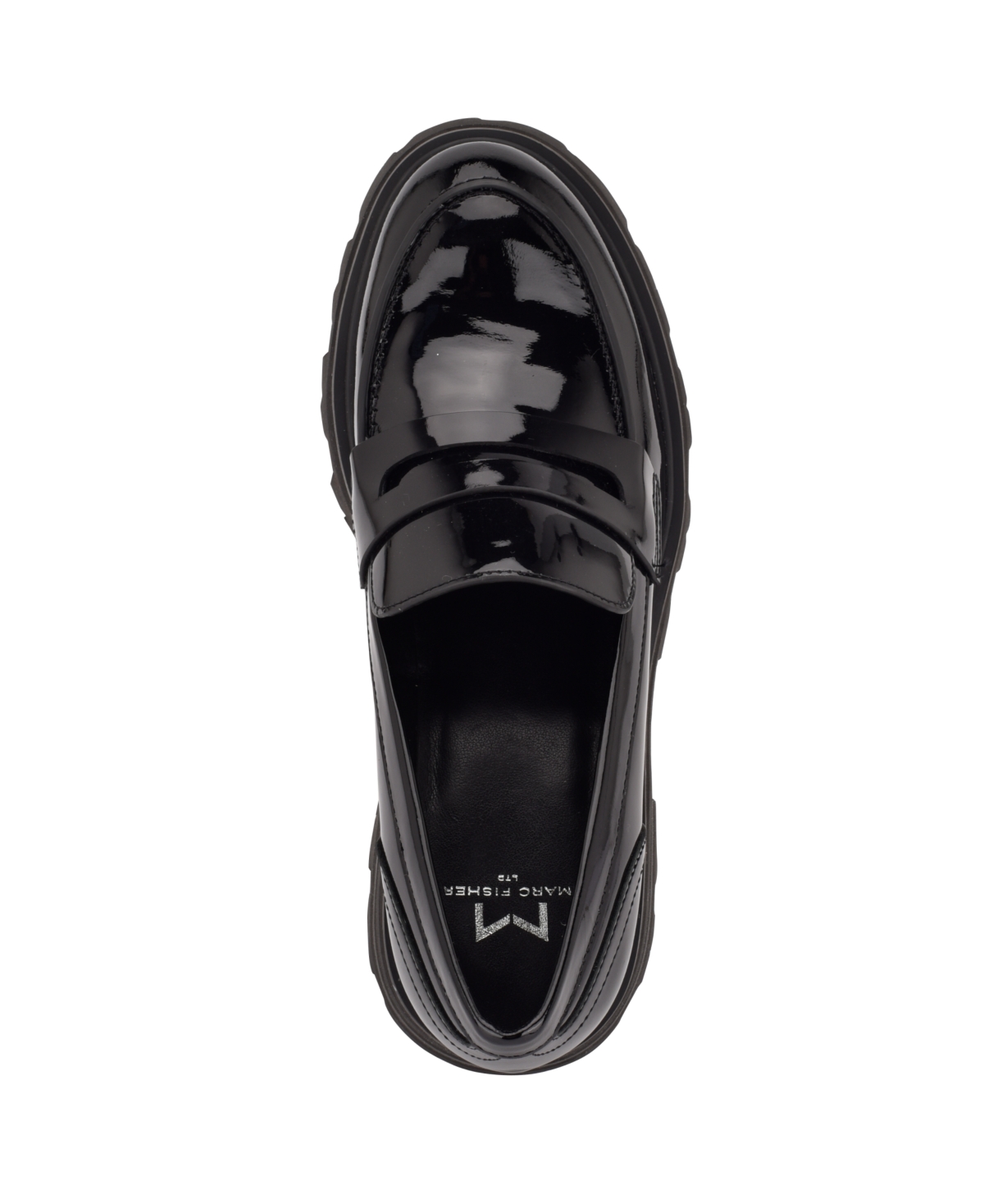 Marc Fisher Ltd Latika Platform Loafer In Black Patent Leather