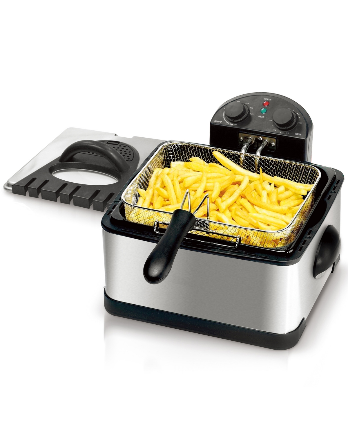 MegaChef 4.23 Quart Stainless Steel Electric Deep Fryer with Timer