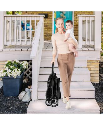 Portable Baby Stroller One-Hand Fold Pushchair W/ Aluminum Frame