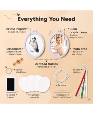 Bitsy Inkless Baby Hand and Footprint Kit, Two-sides Baby Christmas Photo Ornaments, Personalized Baby Keepsake Gifts