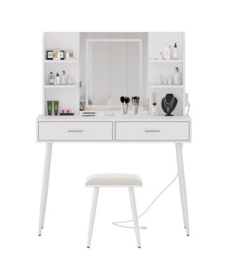 Makeup Vanity Desk, Vanity Mirror with Lights Desk and Chair
