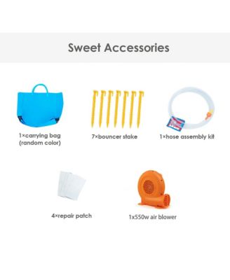 Inflatable Bounce House Water Slide Bouncer Pool w/ Climbing Wall & 550W Blower