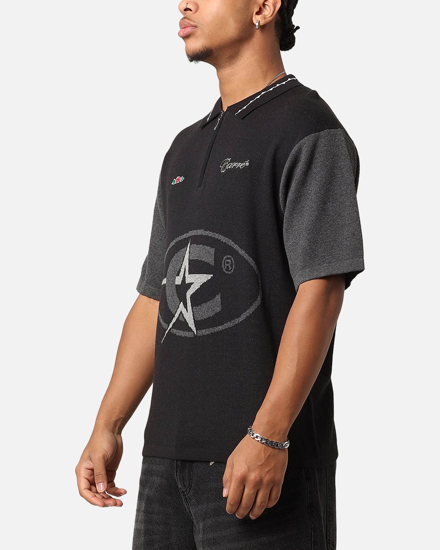 Мужское поло CARRE C-Superstar Knitted Polo Shirt, Black, XXLarge, цвет: Чёрный — фото 3