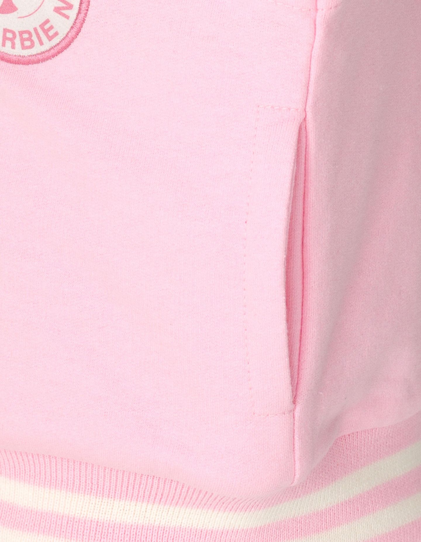 Куртка Barbie French Terry Varsity Bomber Jacket Toddler Child для девочек, цвет: Розовый молочный белый — фото 3