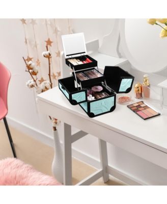 Makeup Train Case Cosmetic Organizer w/ Mirror Tray Artist CB Dusk