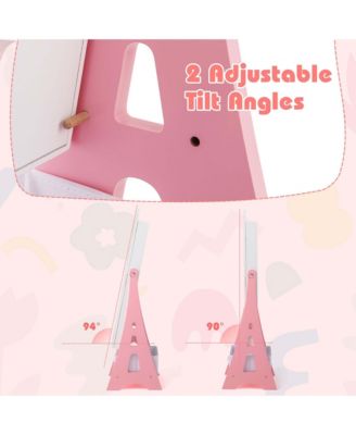 Kids Vanity Set Princess Makeup Dressing Table &amp; Chair Set with Jewelry Armoire