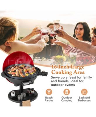 Electric BBQ Grill 1350W Non-stick 4 Temperature Setting Outdoor Garden Camping