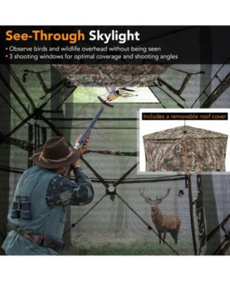 5-IN-1 Detachable Hunting Blind for 2-3 People with Skylight