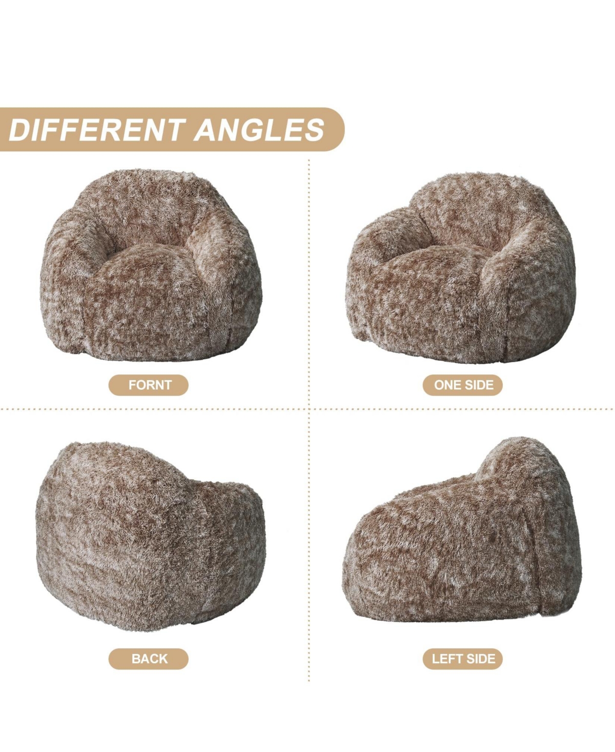 gaomon Bean Bag Chairs for Adults, Faux Fur Bean Bag Chair with Filler