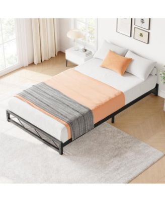 6 Inches King Size Metal Platform Bed Frame,Low Bed Frame with Steel Slat Support, Mattress Foundation, No Box Spring Needed, Easy Assembly