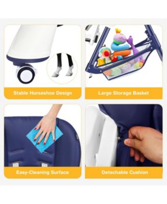 A-Shaped High Chair with 4 Lockable Wheels