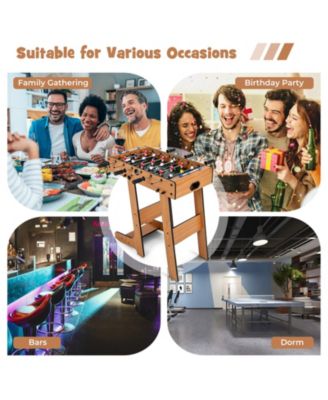 Space Saving Table Football with Durable Handle and 2 Footballs