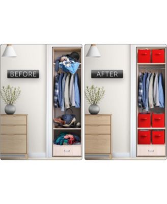 11 Inch 6 Pack Foldable Fabric Storage Cube Bins with Handles - for Organizing Pantry, Closet, Nursery, Playroom, and More