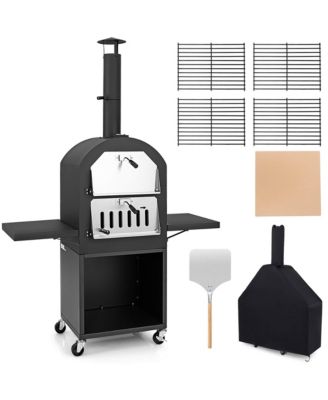 Outdoor Pizza Oven Wood Fired Pizza Oven with Protective Cover 12" Pizza Stone