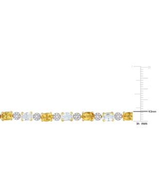 Citrine (8-1/10 ct. t.w.) & Diamond Accent Link Bracelet in 18k Gold-Plated Sterling Silver