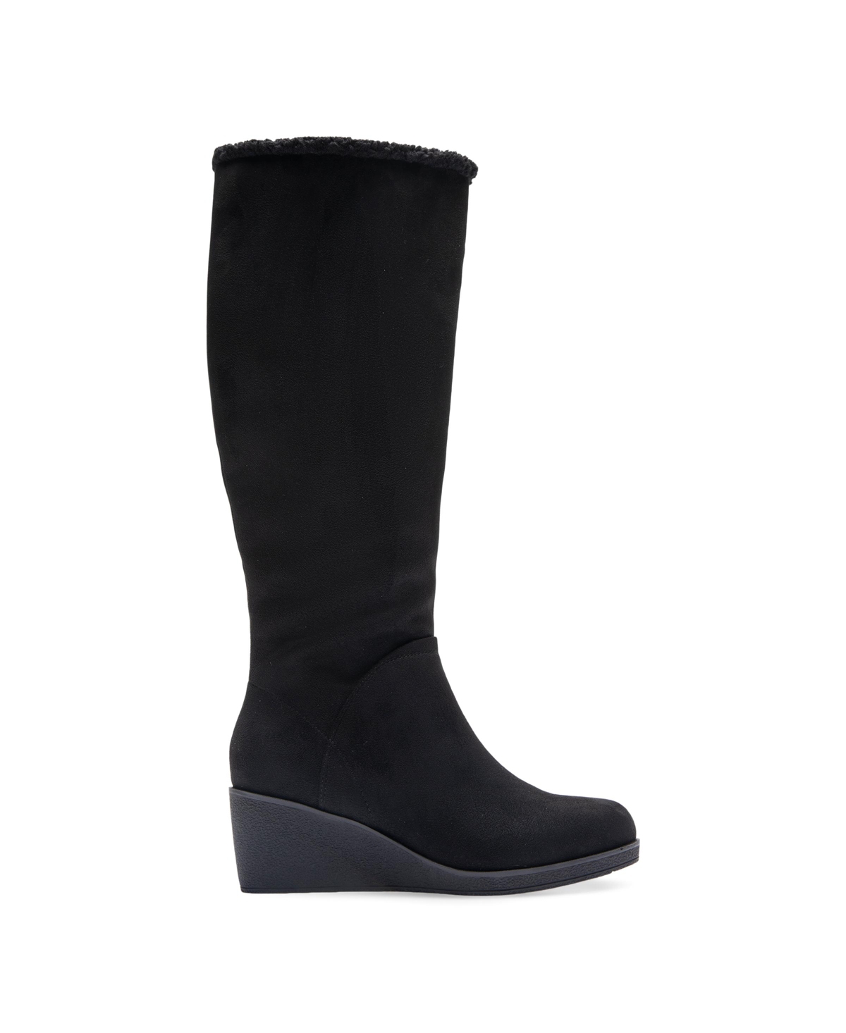AEROSOLES WOMEN'S BINOCULAR SHEARLING TALL WEDGE BOOTS 