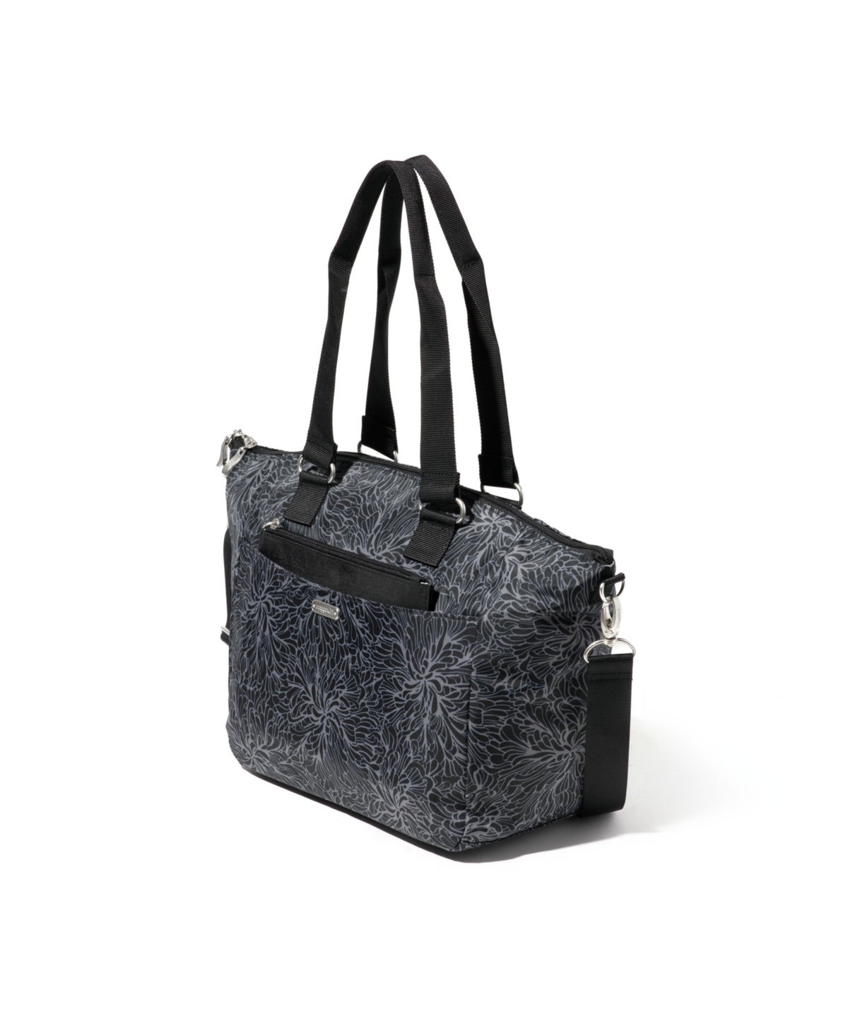 Baggallini All-day Removable Pouch Tote In Midnight Blossom Print