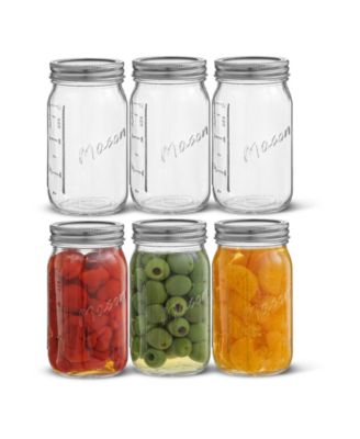 Regular Set of 6 Mason Jars with Airtight Lids