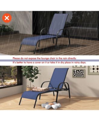 Adjustable Patio Chaise Folding Lounge Chair with Backrest