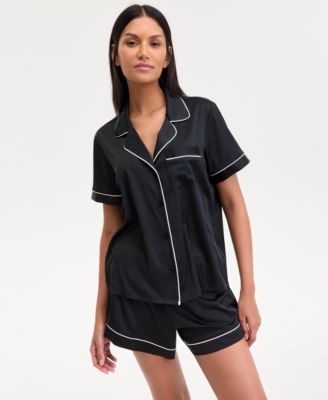 I.N.C International Concepts Women's Stretch Satin Short-Sleeve Pajama Set, Exclusively at Macy's