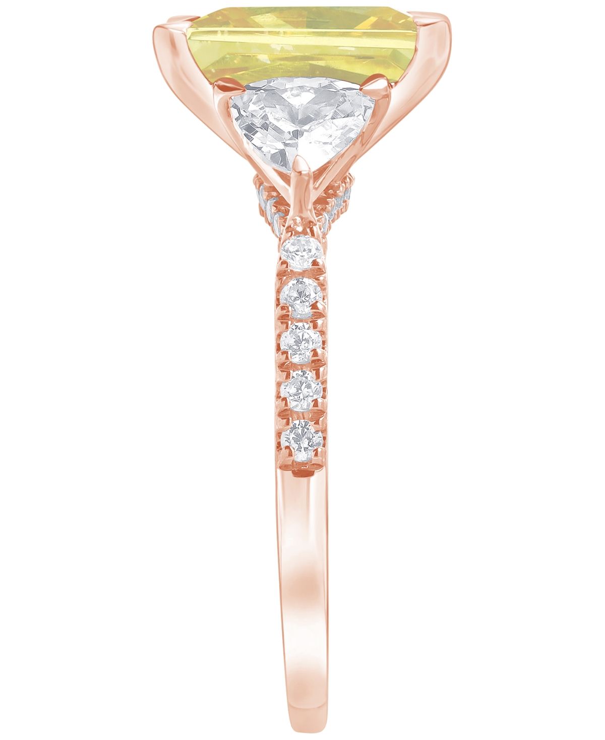 Badgley Mischka Igi Certified Lab Grown Yellow Diamond Radiant-cut Bridal Set (3-3/4 Ct. T.w.) In 14k White, Yellow In Rose Gold