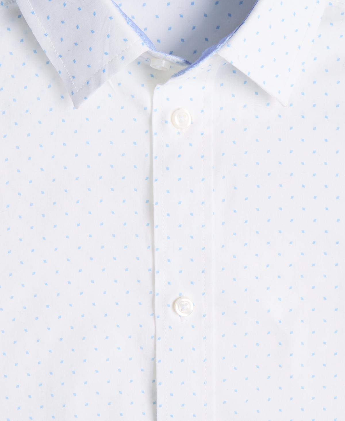 Shop Tommy Hilfiger Big Boys Long-sleeve Stretch Diamond Geo-print Shirt In White