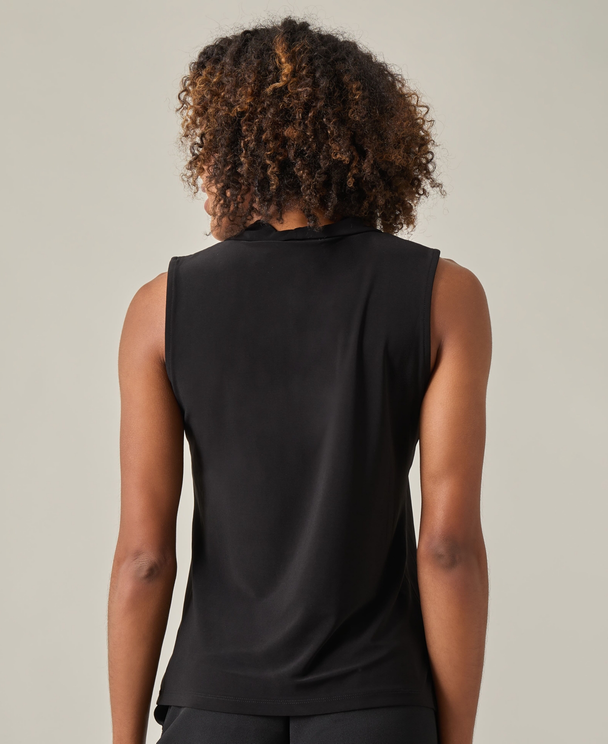 Kasper Twist Front Sleeveless Jersey Top In Black