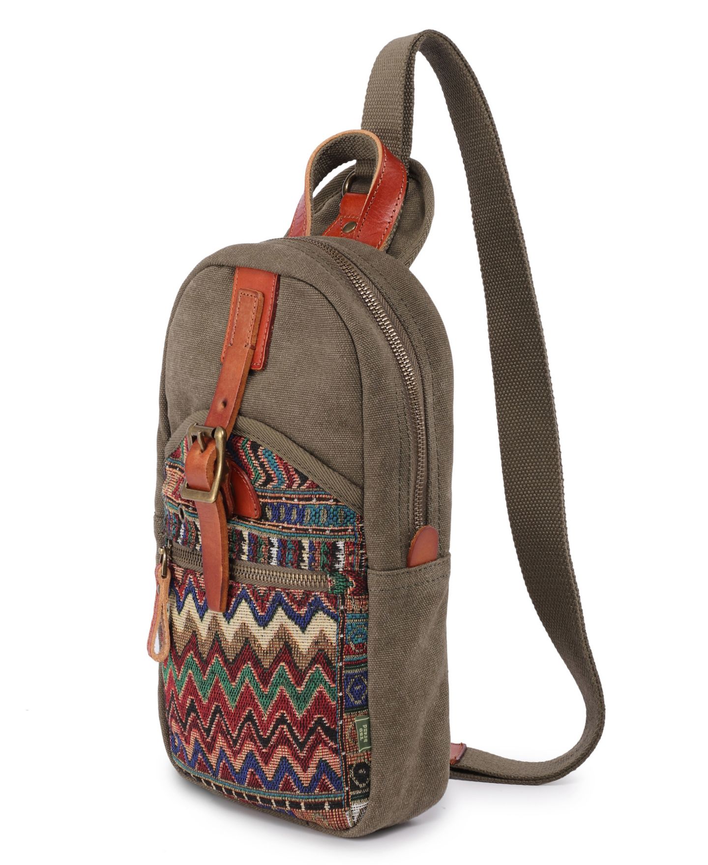 Женская сумка TSD BRAND Four Season Canvas Sling, цвет: Кофейный — фото 16