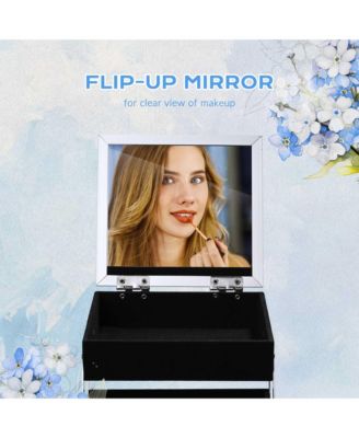 Makeup Train Case Cosmetic Organizer w/ Mirror Artist Grace ForgetMeNot