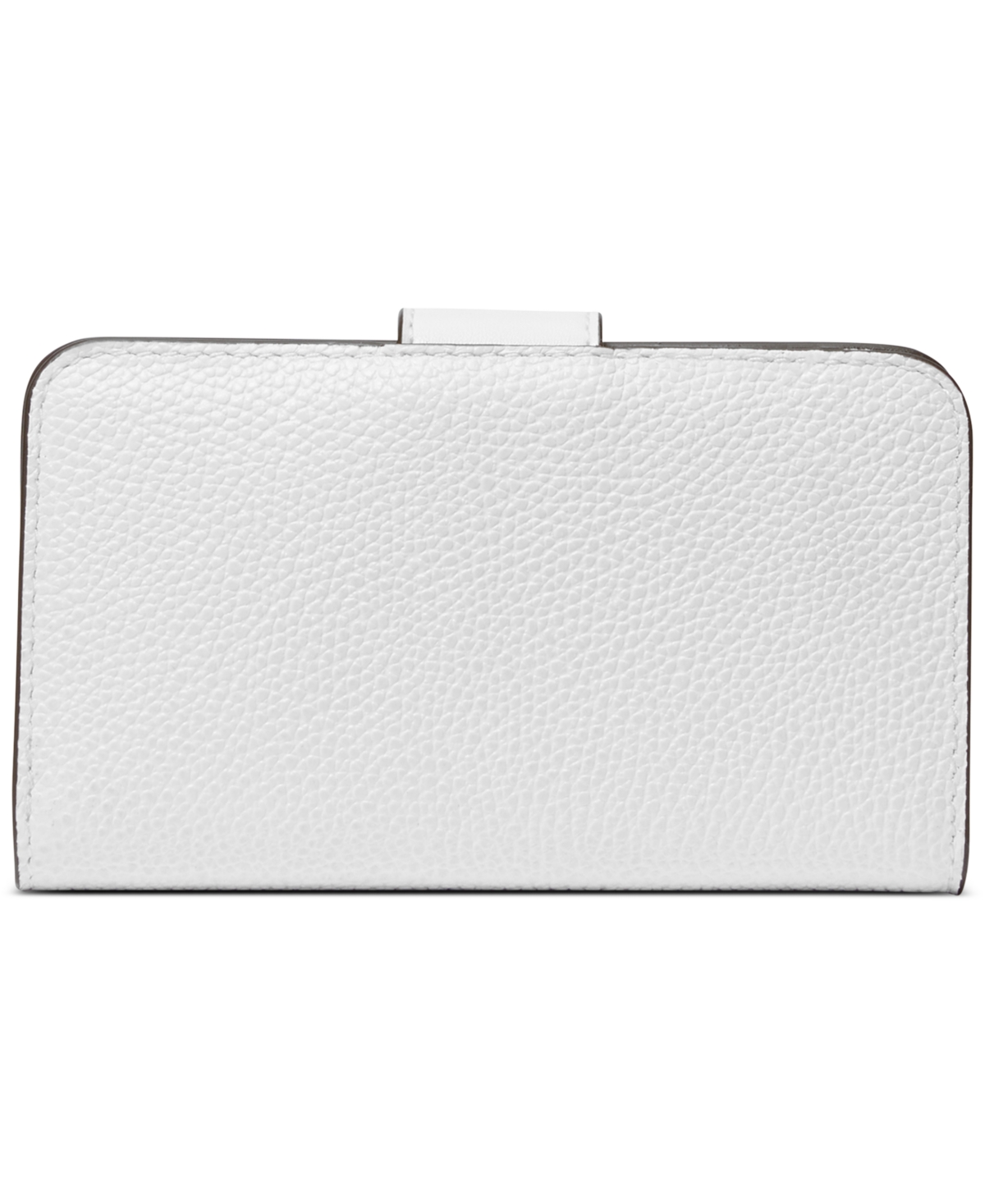 Michael Kors Michael  Charm Medium Tab Pocket Leather Bifold Wallet In Optic White